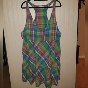 EUC Beautiful Piper & Blue Dress. Size 3X. Colors Of Pink, Green, Blue & White